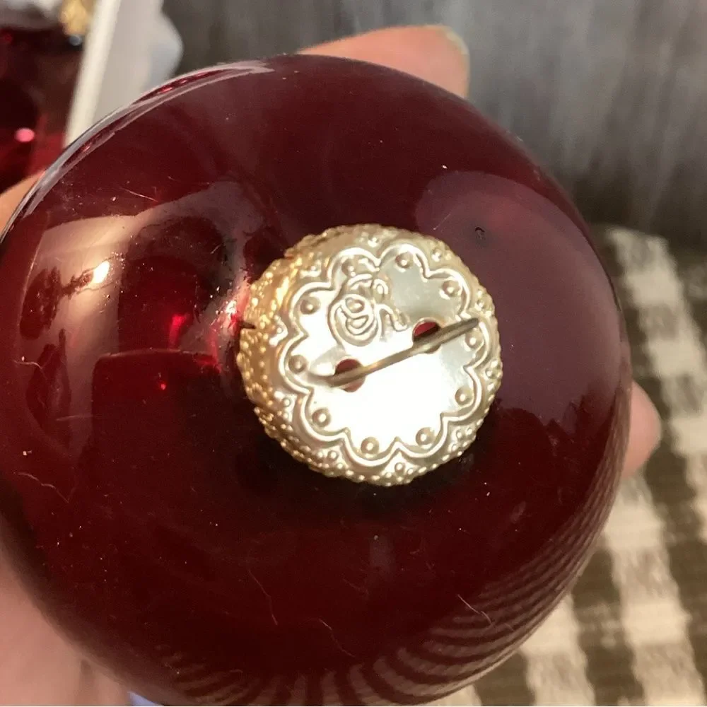 Rauch Glass Red Holiday Time Christmas Ornaments in Box Made in USA Set of 8